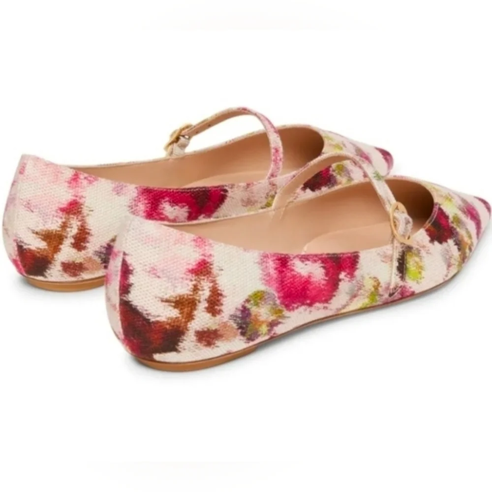Stewart Weitzman Floral Print Ballet Barbie Flats Women's Size 7B NWT Bridal